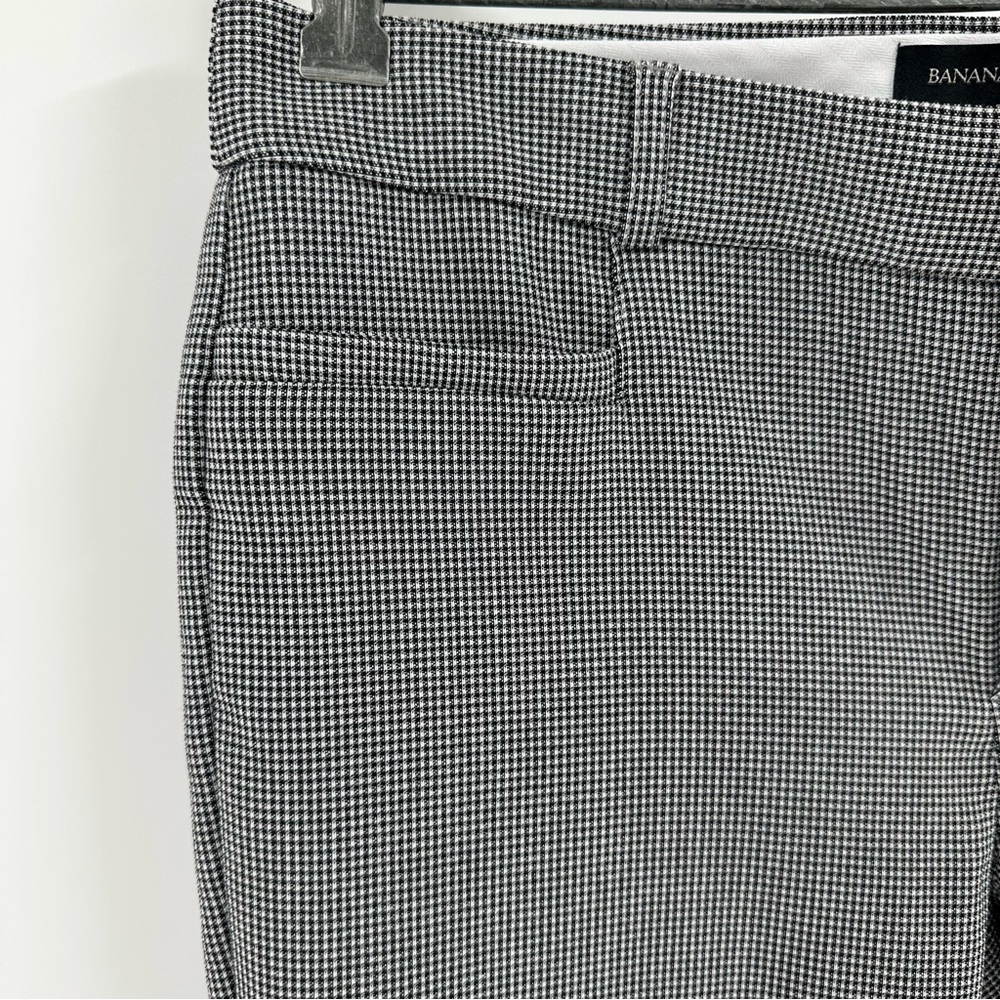 Banana Republic Pants Women's Sloan Crop Striped Gray/White Herringbone Size 4 - Picture 2 of 9
